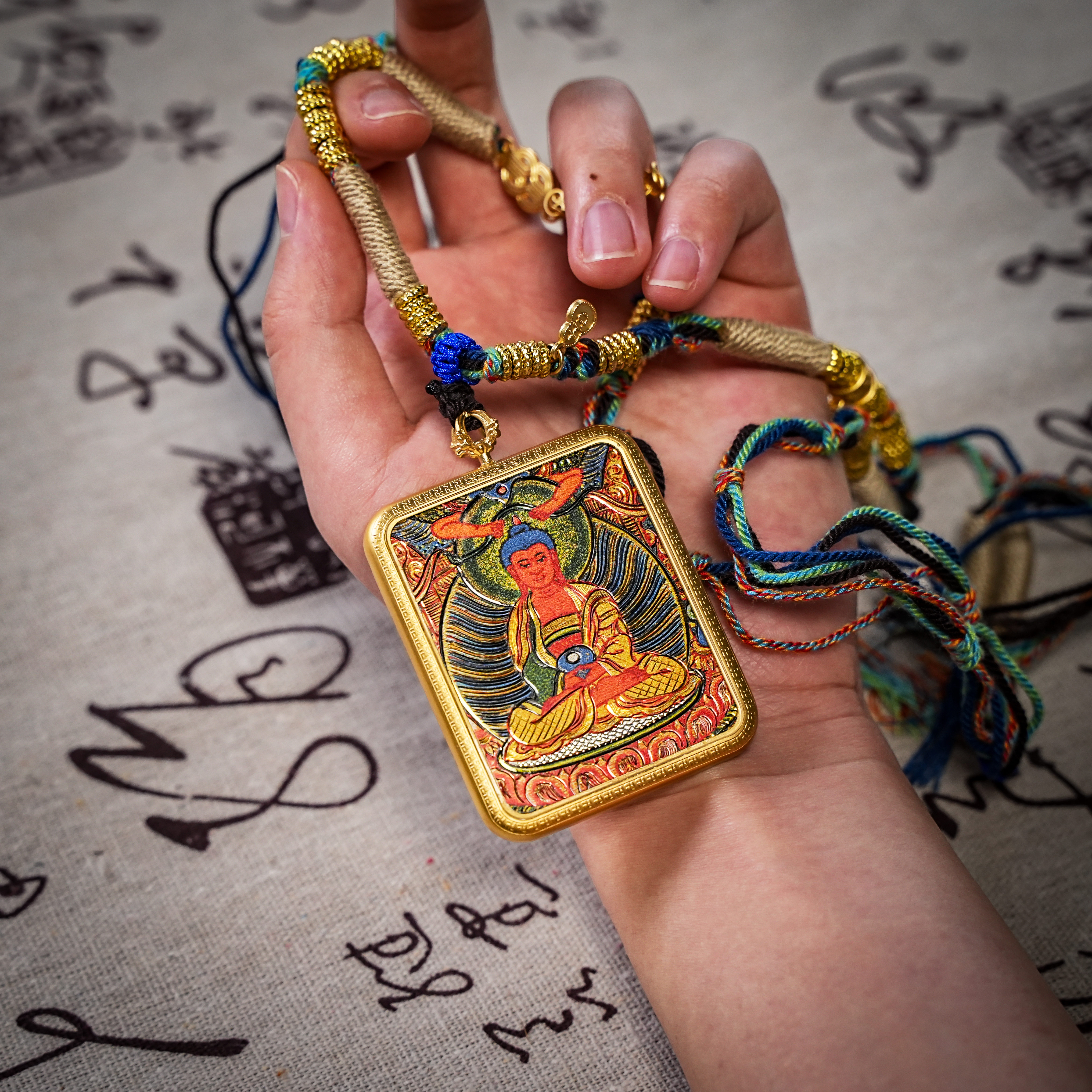 Ksitigarbha thangka pendant