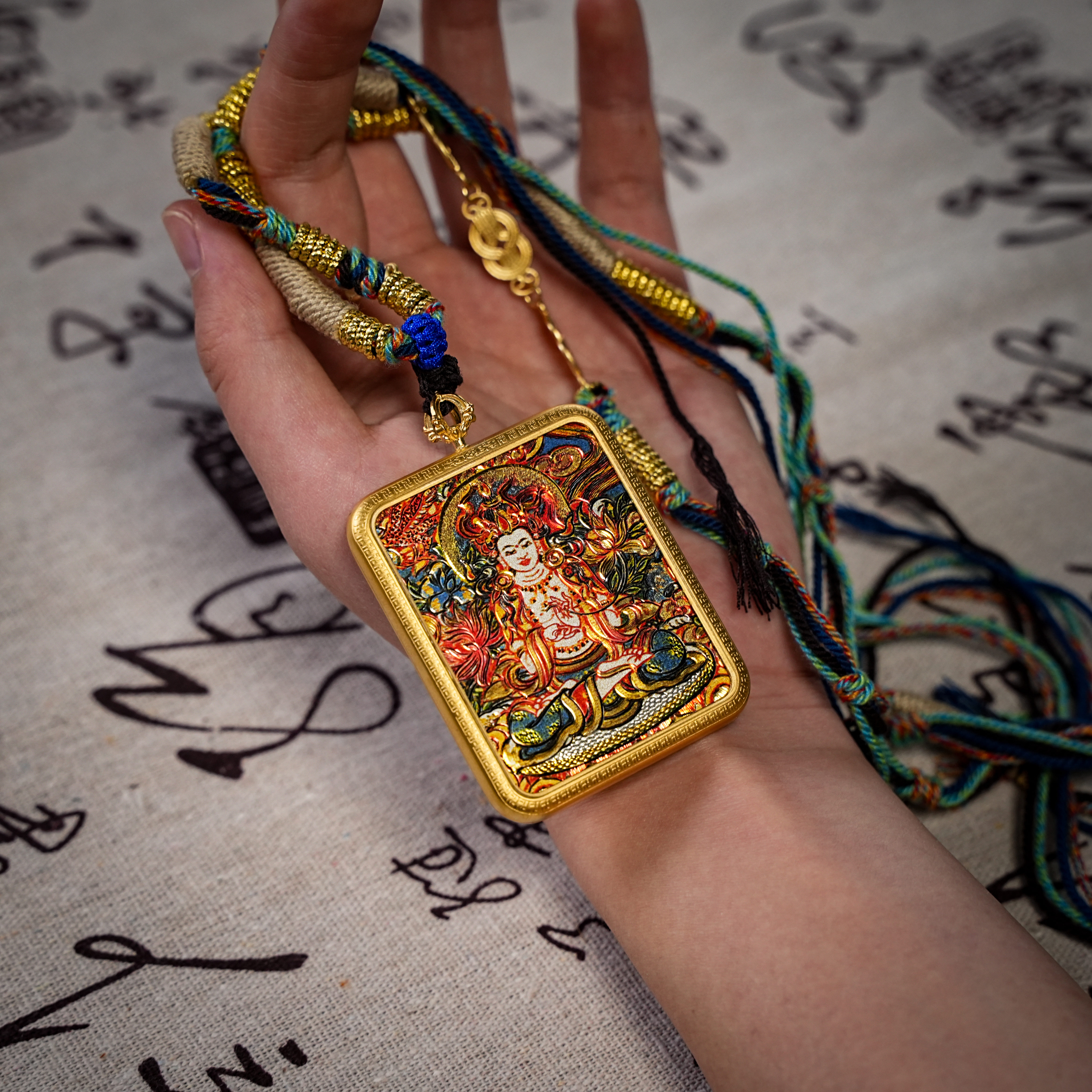 Mahasthamaprapta thangka pendant