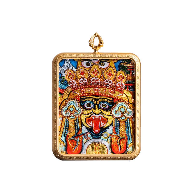 Zakiram Tibetan wealth deity thangka gau pendant